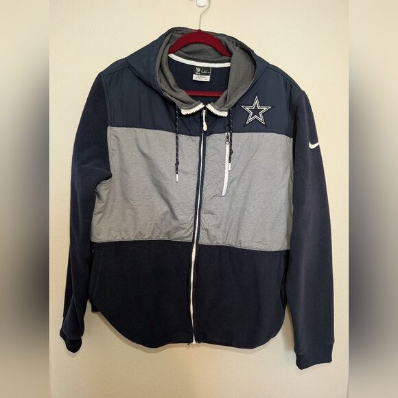 Nike NFL Team Apparel Cowboys Therma-Fit Hooded Fleece Jacket Men's Size XL - Picture 1 of 9